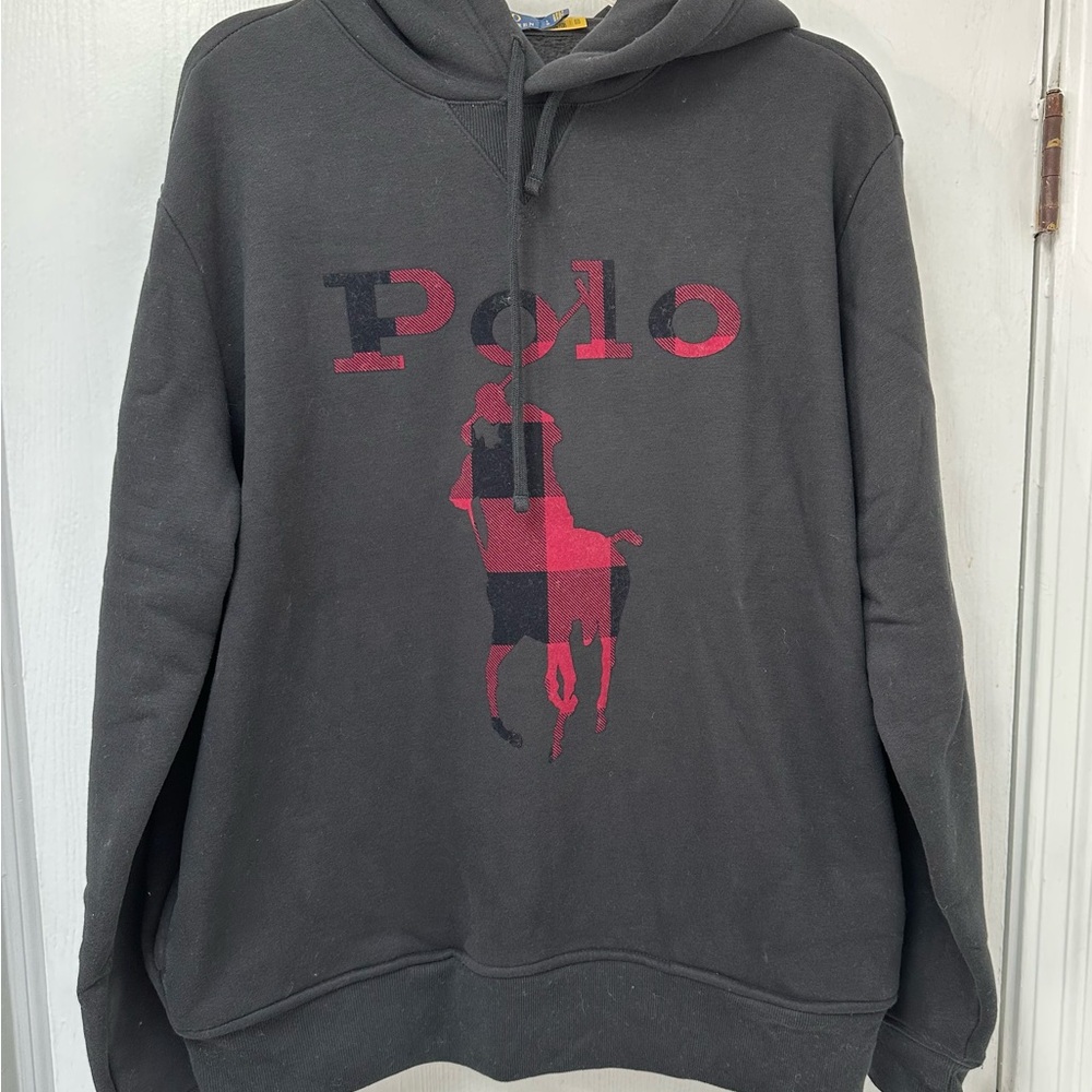 Polo by Ralph Lauren Black Hoodie with Red Logo